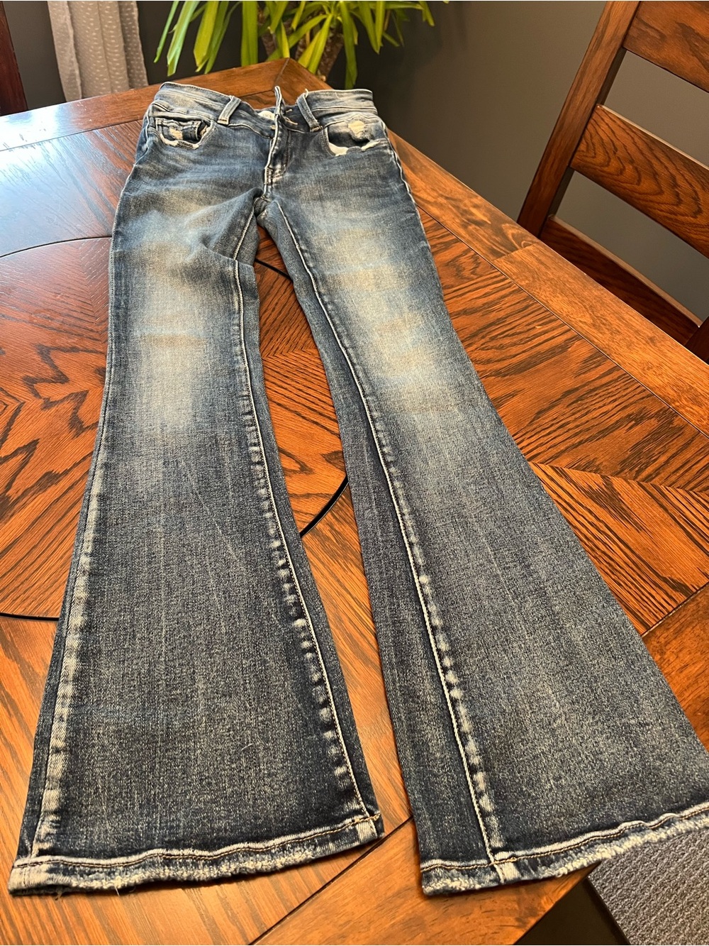 BKE Youth Girls Bootcut Jeans Size 14 Blue Medium Wash Denim Pockets # 632